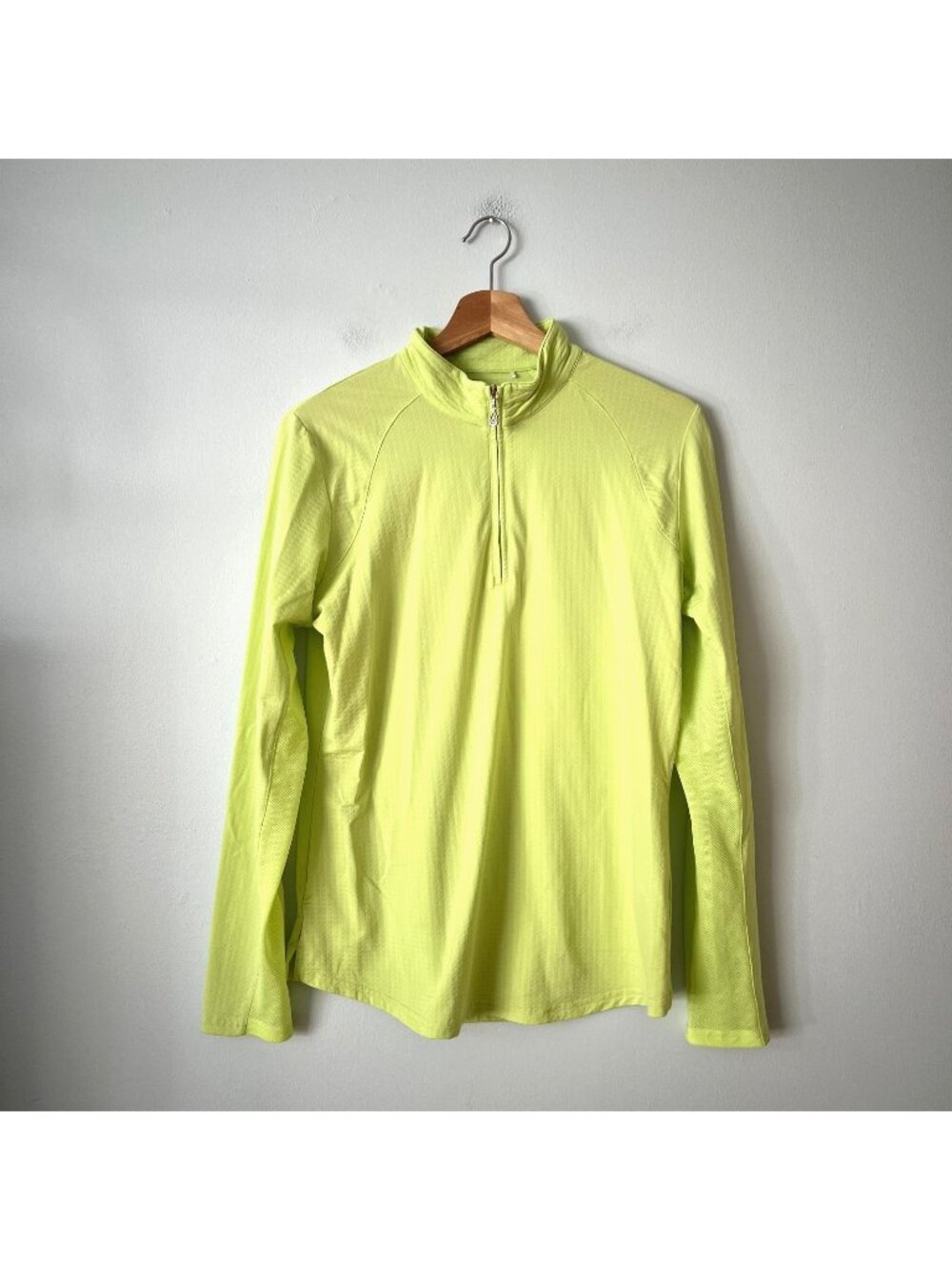 San Soleil Women's UV 50+ Cooling 1/4-Zip Mock Neck Pullover Yellow Size Large